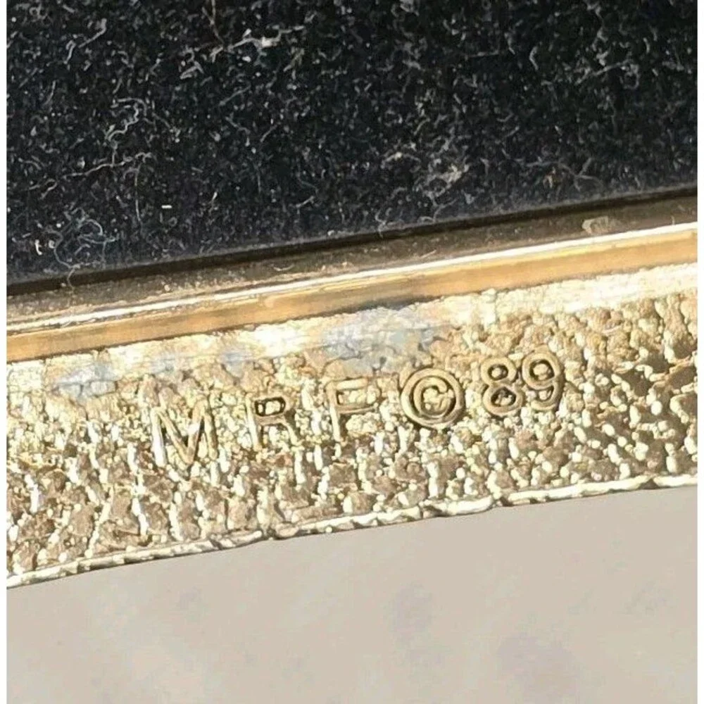 Vtg Terragrafics French Empire Picture Frame Green Gold Hollywood Regency